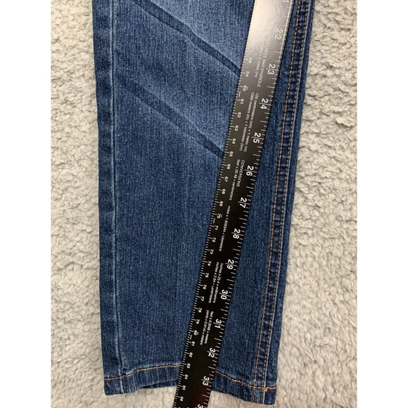 Women's REVOLT 7/8 Denim Blue Jeans 5 Pocket Design Straight Leg Cut Stonewash - Picture 8 of 10
